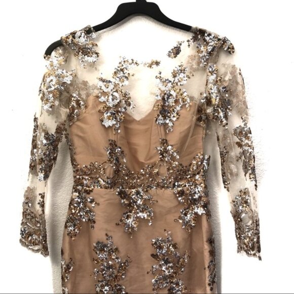 Fernando Wong Sequin Illusion Cocktail Mini Dress - Picture 2 of 7